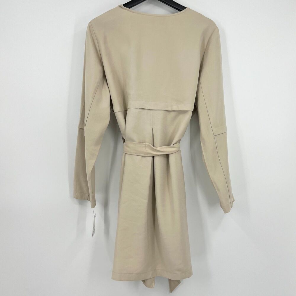 Khaki Wrap Jacket Women's Size Med Tie Front Dressy Business Professional - Picture 8 of 13